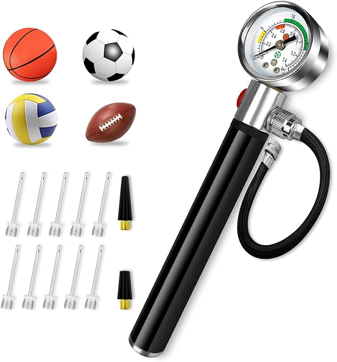 ong namo ball pump with pressure gauge for sports 2 nozzles basketball soccer ball volleyball  ‎ong namo