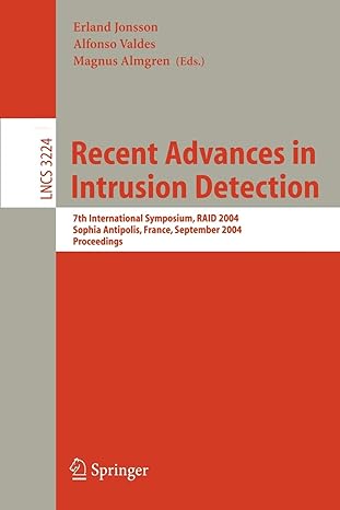 Recent Advances In Intrusion Detection 7th International Symposium Raid 2004 Sophia Antipolis France 2004