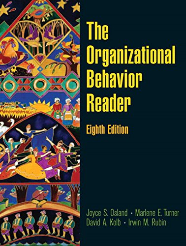 the organizational behavior reader 8th edition joyce s. osland , irwin m. rubin , david a. kolb , marlene e.