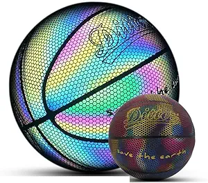 philisenmall reflective glowing luminous basket ball light emitting soccer ball official size 