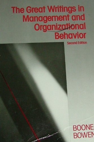 great writings in management and organizational behavior 2nd edition louis boone,  donald d bowen 007555030x,