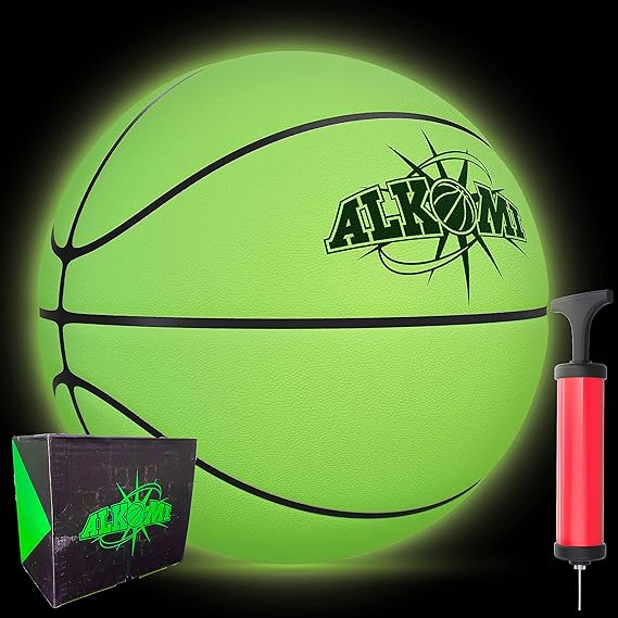 alkomi glow in the dark basketball light up led night reflective glowing holographic for kids  alkomi