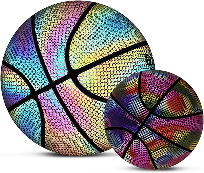 bvced reflective basketball holographic size 7 glow in the dark for kids and adults  ‎bvced b0br3ytgp4