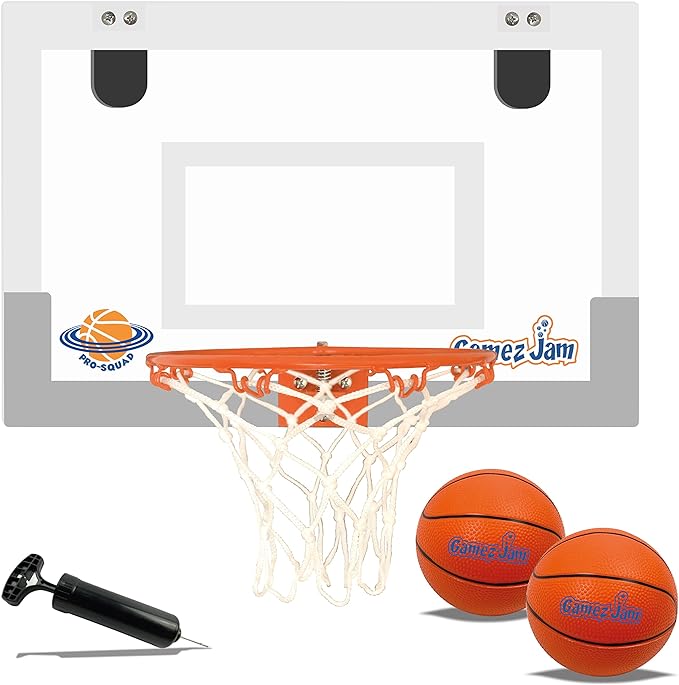 gamez jam mini basketball hoop for door award winning net and balls  ‎gamez jam b09prs9z1f
