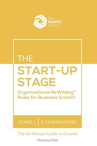 the start up stage organizational rewilding rules for business growth 1-10 employees stage 1 1st edition