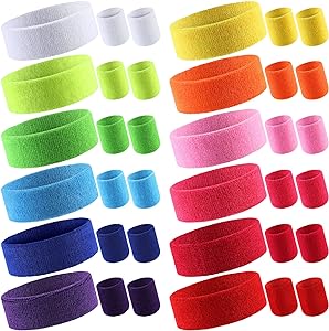 deekin 12 sets neon kids colorful sweatbands headband for sports basketball tennis etc  deekin b0bz6y6f9z