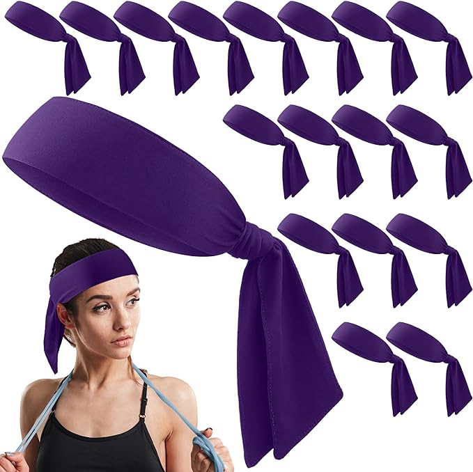 hiboom 18 pack sports tie headband for men women ninja karate headbands  ?hiboom b0cf9lfp41