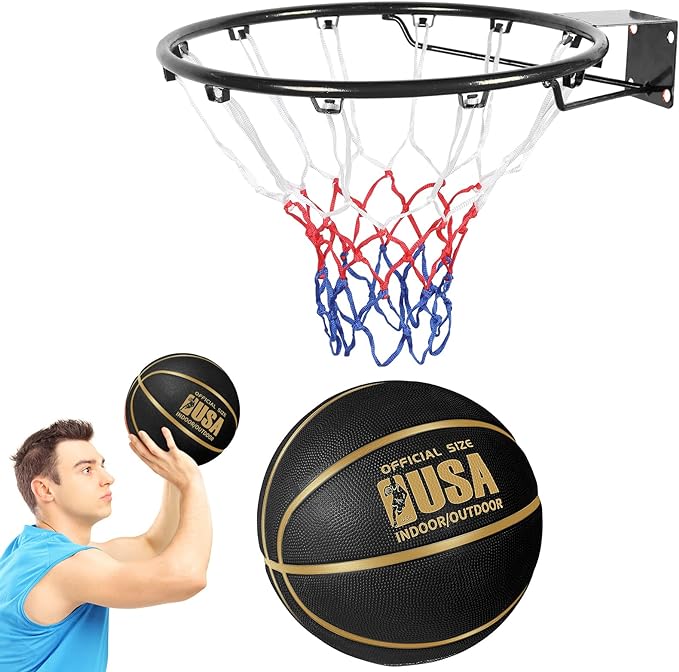 meooeck universal basketball rim with 8 wall door mounted hanging goal hoop net  meooeck b0byk5p9wk