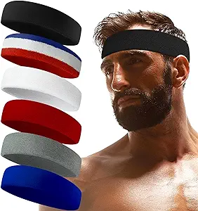 ?seporud sweatbands sports headband for men and women terry cloth moisture for tennis basketball  ?seporud