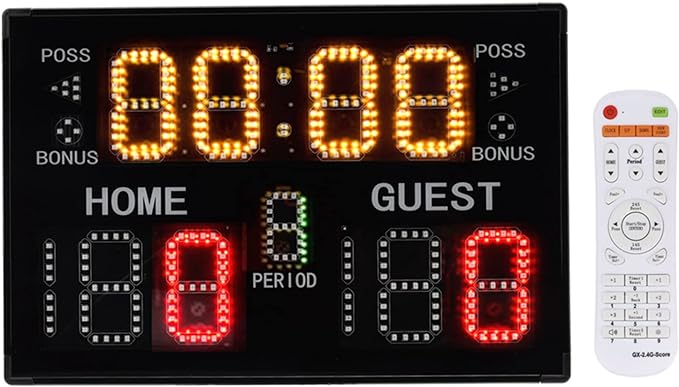 ‎diydeg electronic scoreboard led tabletop portable with remote and 11 digits multisport  ‎diydeg