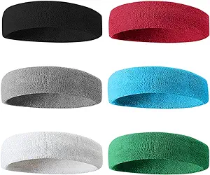 beace sweatbands sports headband for men and women 6pcs for tennis basketball running etc  ‎beace b06x1bktvh