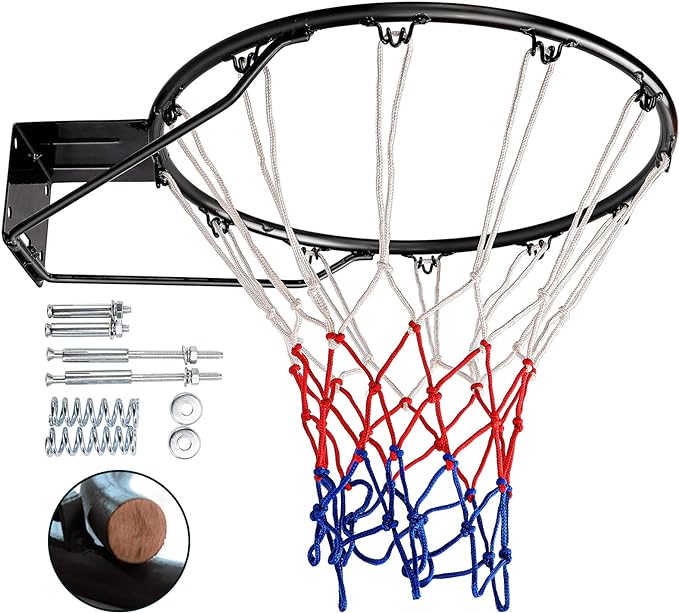 dripex basketball rim replacement outdoor wall mounted with all weather net solid steel 18 inch  ?dripex