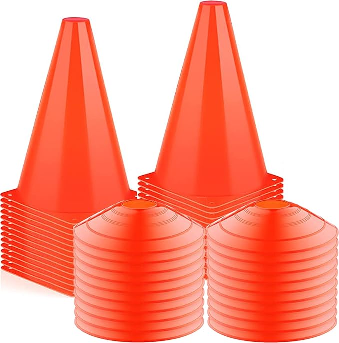 ?kathfly 40 pcs training soccer cones including 20 pcs 9 inch orange agility football basketball practice 