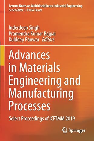 Advances In Materials Engineering And Manufacturing Processes Select Proceedings Of ICFTMM 2019