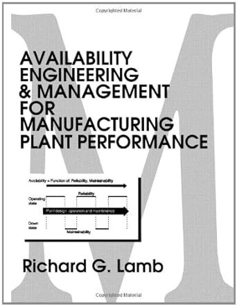 availability engineering and management for manufacturing plant performance 1st edition richard g. lamb
