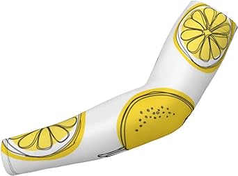 trepko compression arm sleeves lemon fruit pattern sports basketball cooling arm sleeves 1 pair  trepko
