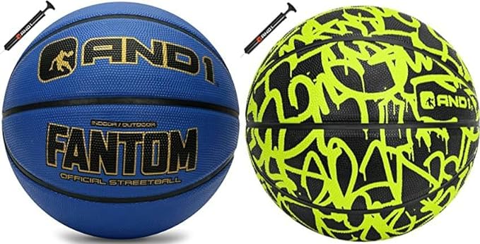and1 rubber basketball bundle two regulation official size  ?and1 b0c2jr247v