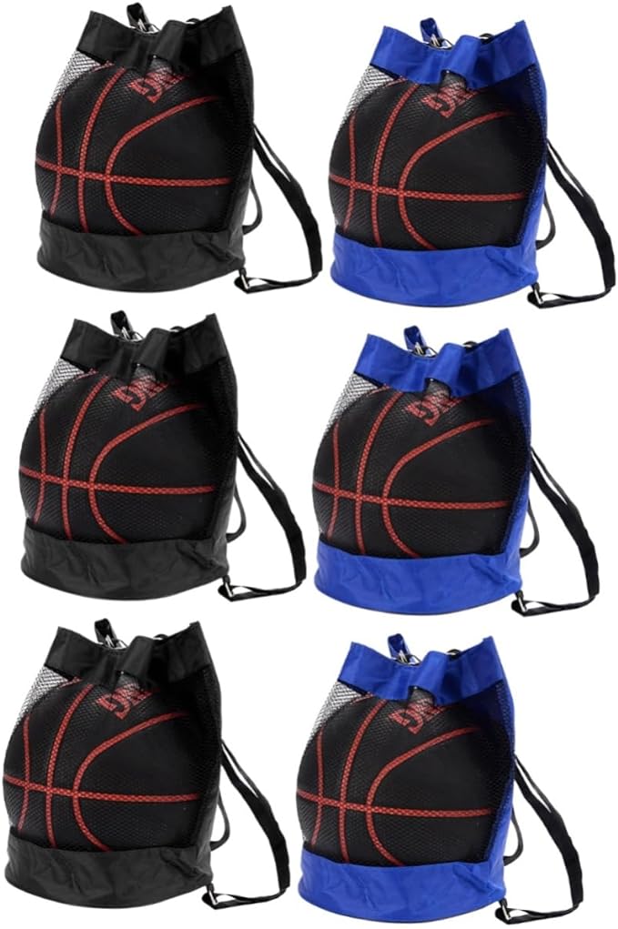 Nolitoy 6 Pcs One Shoulder Football Bag Basketball Mesh