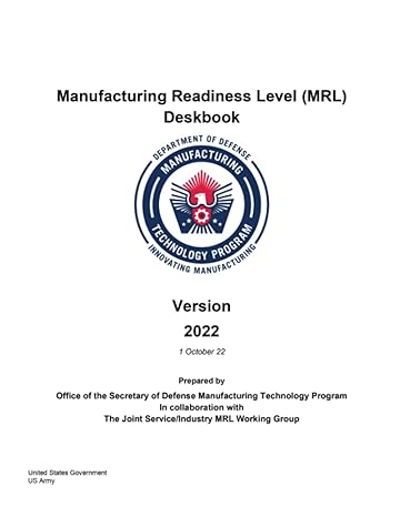 manufacturing readiness level mrl deskbook version 2022 1st edition united states government us army