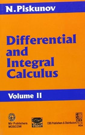 differential and integral calculus volume 2 1st edition piskunov 8123904932, 978-8123904931