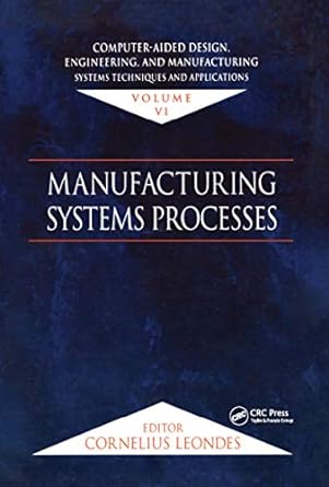 Manufacturing Systems Processes Computer Aided Design Engineering And Manufacturing Systems Techniques And Applications Volume VI