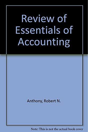 review of essentials of accounting 5th edition robert n. anthony 0201512874, 9780201512878