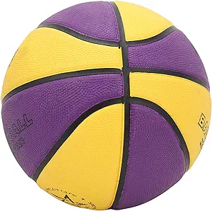 dauz rubber basketball rubber durable wearproof yellow purple training basketball for playground  ‎dauz