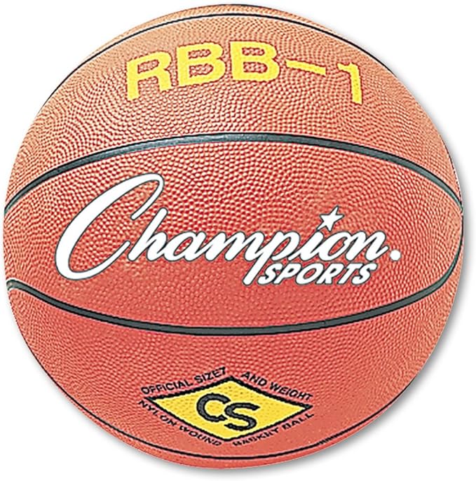 champion sports rbb1 rubber sports ball for basketball no 7 official size orange  champion b00fzys1t8