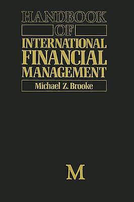 handbook of international financial management 1st edition michael z brooke 9781349117970