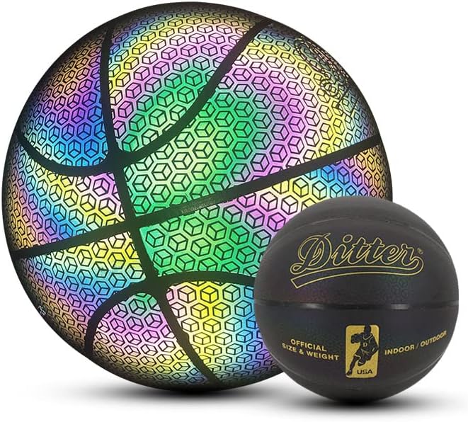 bestalice basketball size 7 pu outdoor glow in the dark creative holographic for indoor outdoor sports 