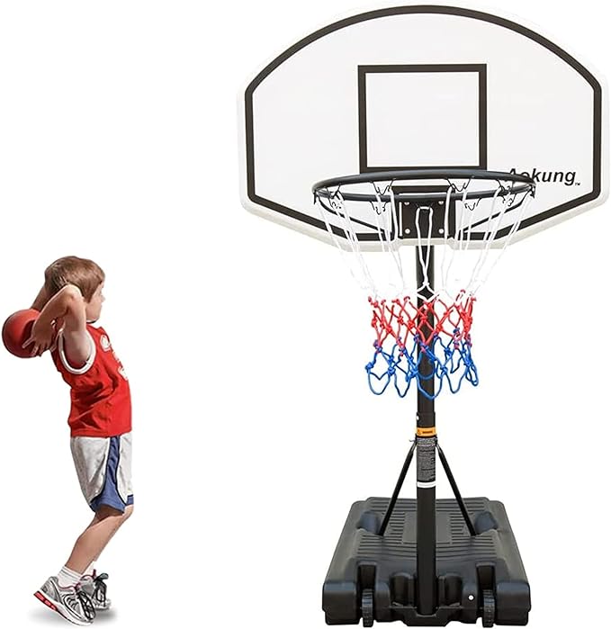 aokung portable adjustable poolside basketball hoop swimming height 3 1 4 7ft indoors or outdoors  ‎aokung
