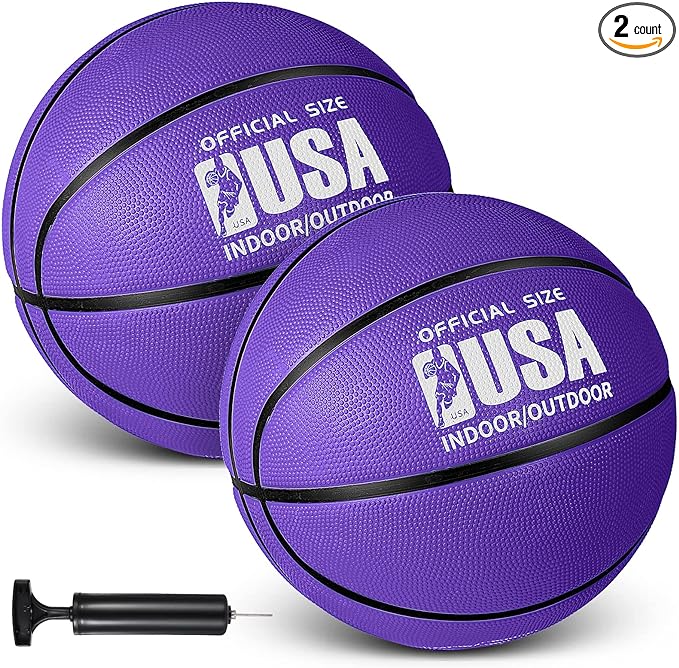 lenwen 2 pieces official size rubber basketball size 7 indoor outdoor for game  ‎lenwen b0brxqb5rf