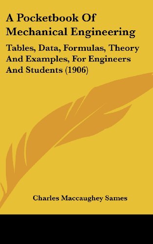 a pocketbook of mechanical engineering tables data formulas theory and examples for engineers and students