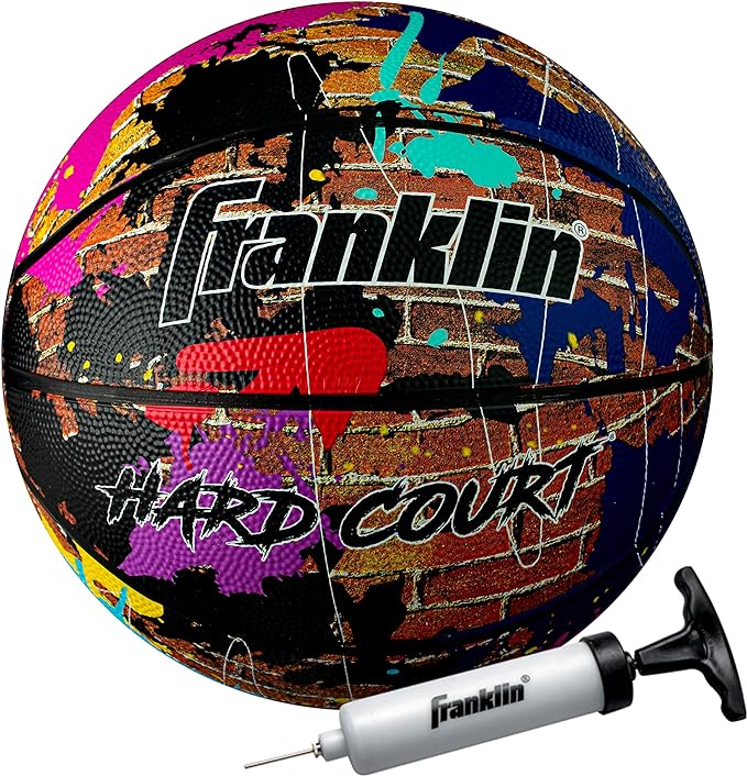 franklin sports hard court basketball official size with pump for indoor outdoor  ‎franklin sports