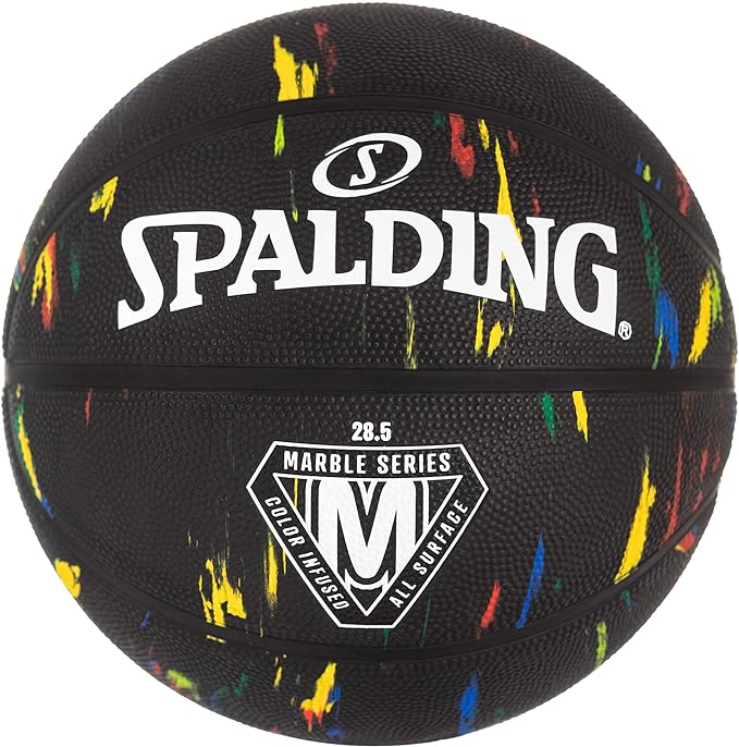 spalding marble series multi color outdoor basketball  ‎spalding b08qjlln2r