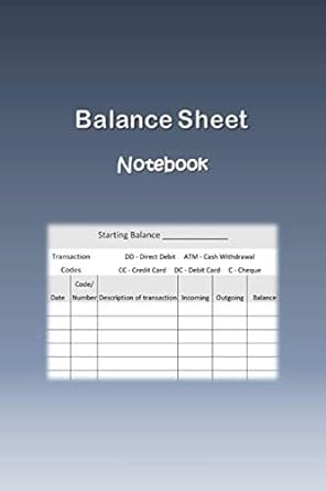 balance sheet notebook 1st edition arti jinane 979-8643618515