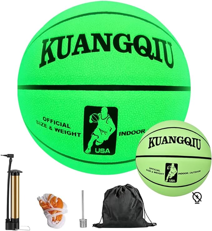 ‎liangye glow in the dark basketball light up led night reflective glowing holographic basketball 