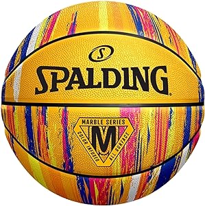spalding marble ball 84401z unisex basketball yellow/multi color 7  ?spalding b09rptwsvm