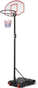 goplus portable basketball hoop 7 1ft 8 1ft height adjustable basketball goal system with 28 shatterproof