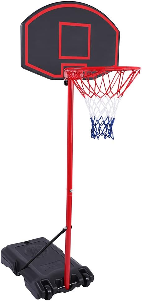 ktaxon height adjustable basketball hoop portable weather resistant pe backboard system goal  ?ktaxon