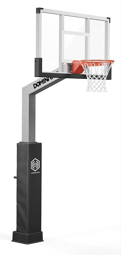 dominator premium inground adjustable basketball hoop 60 backboard w/ 3 overhang aluminum basketball goal 