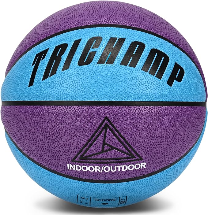 ?trichamp rubber basketball 27 5 official size 5 for kids training play games in school gym and home backyard