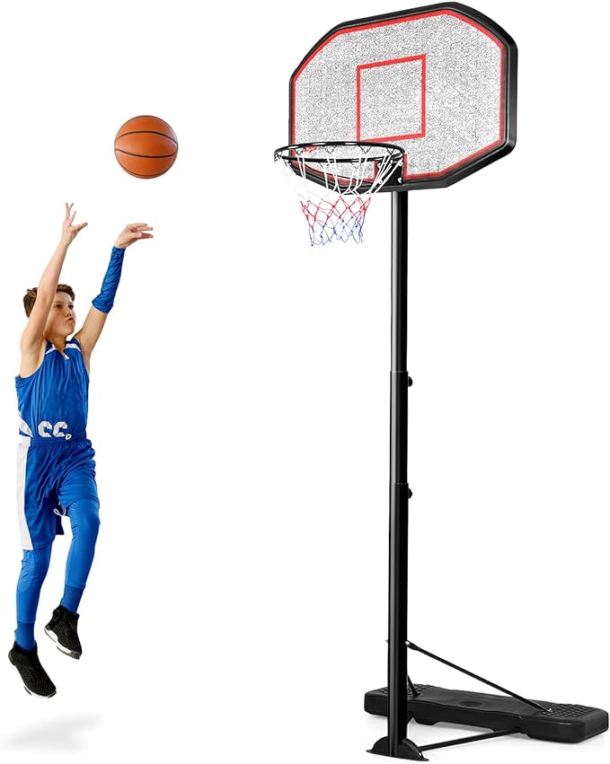 gymax basketball hoop outdoor 6 5ft 10ft adjustable goal with 43 shatterproof backboard  ‎gymax b0c9jdkt1g