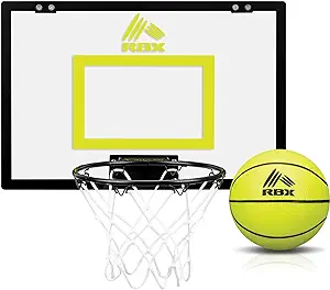 rbx over the door mini hoop 18x12 easy to install portable basketball hoop with steel rim includes 5 mini