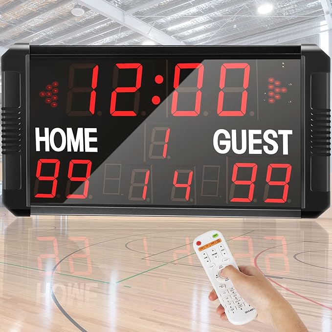 spolehli football scoreboard basketball and timer 14s/24s shot portable digital electronic led  ‎spolehli