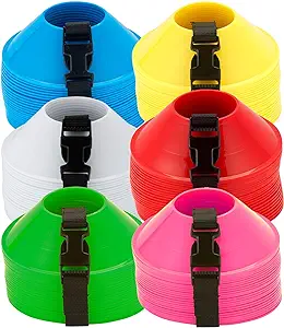 american challenge agility soccer mini disc cones with carry strap equipment for kids and adult  ?american