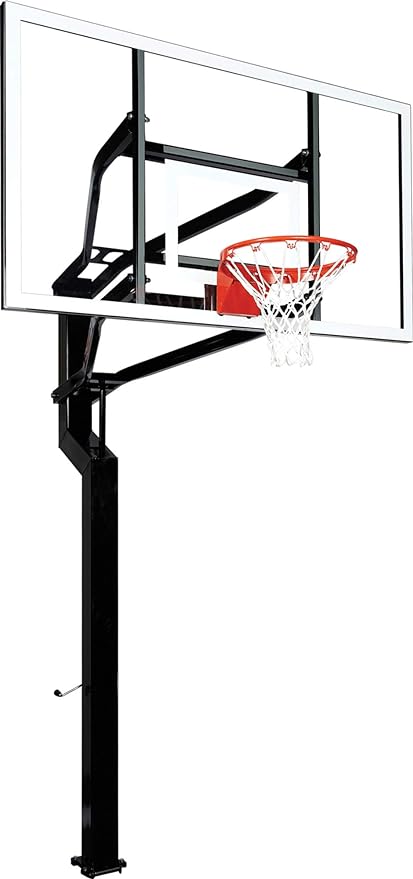 goalsetter mvp 72 glass in ground height adjustable basketball hoop system multiple rim options  goalsetter