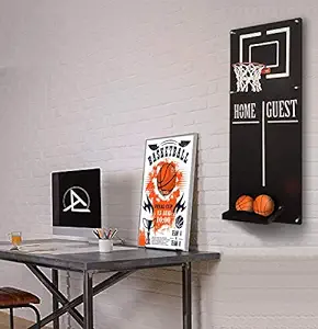 Ocartes Basketball Hoop Wall Mounted Metal Decor For Office Playroom
