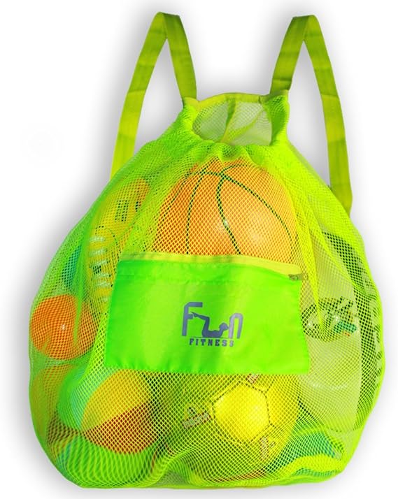 funfitness mesh sports bag large backpack for soccer ball basketball swim pool toy  funfitness b013lj175s