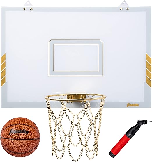 franklin sports mini basketball hoop premium gold chrome wall mounted backboard  ‎franklin sports b09qfh4b9d